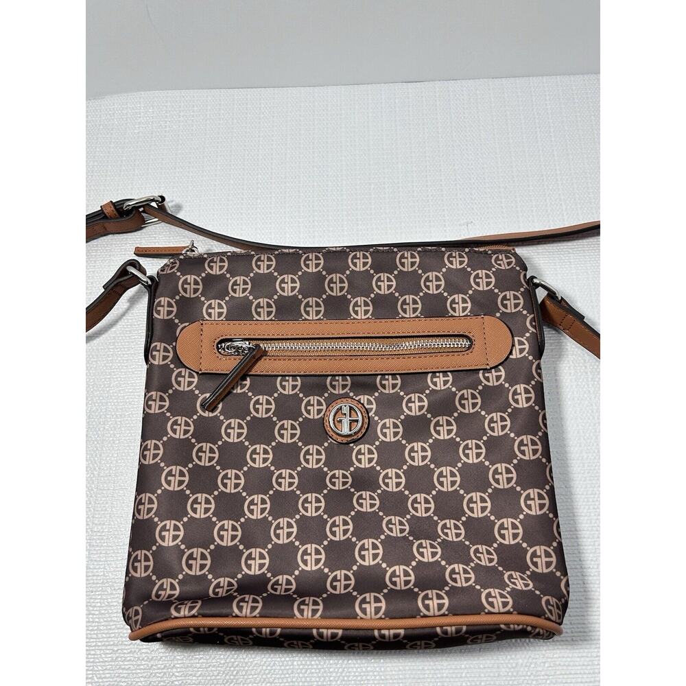 GIANI BERNINI logo nylon North South small crossbody bag - Chocolate brown - Picture 12 of 16
